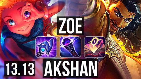 ZOE Vs AKSHAN MID 8 0 9 800 Games 1 4M Mastery Legendary KR