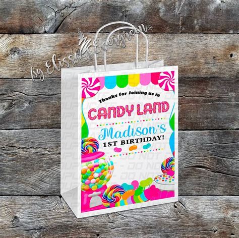 Custom Candyland Party Favor T Bags Personalized Etsy Candyland