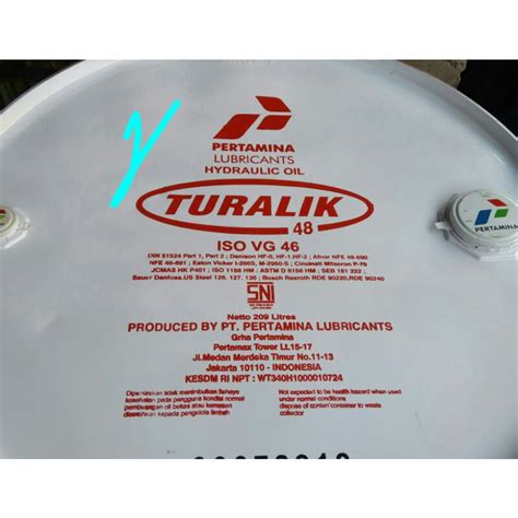 Jual Oli Pertamina Turalik Iso Vg Hydraulik L Free Ongkir