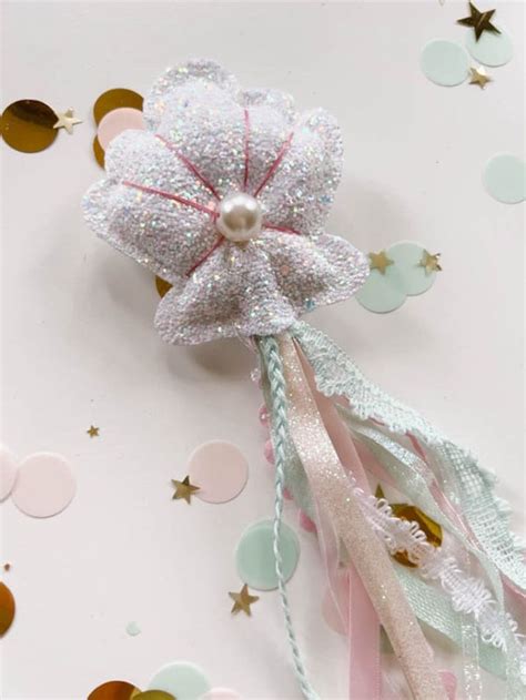 Sparkly Shell Wand With Pearl White Glitter Play Wand Etsy Canada