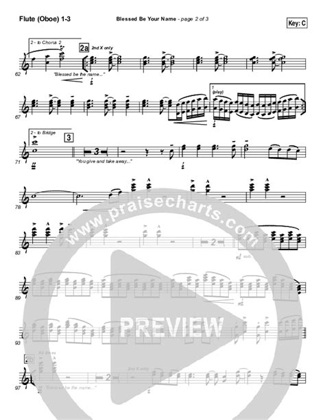 Blessed Be Your Name Flute Oboe Sheet Music Pdf Newsong Praisecharts