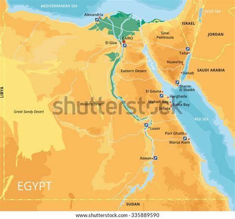 Ancient Egyptian Nile River Map