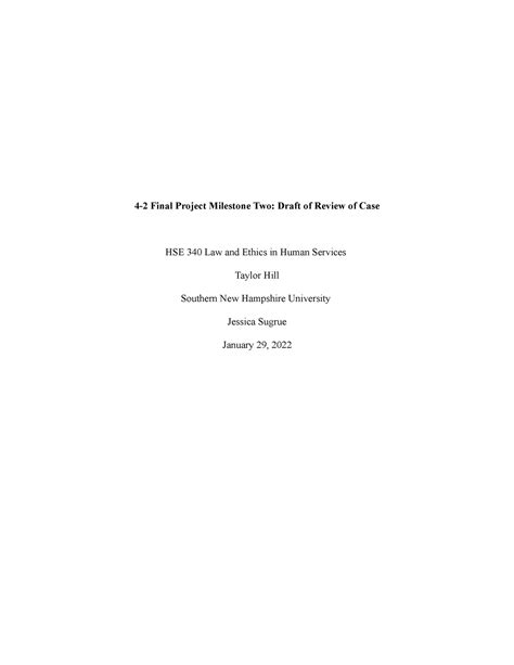 Hse Milestone Two Final Project Milestone Two Draft Of