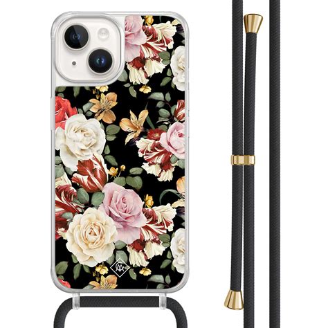 IPhone 14 Hoesje Met Zwart Koord Flowerpower Casimoda Nl