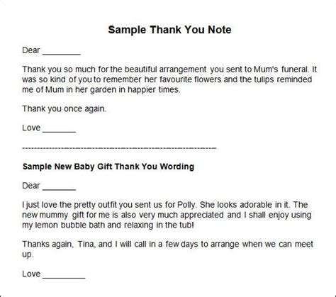 FREE 9+ Sample Thank You Note Templates in MS Word | PDF Sample Thank ...