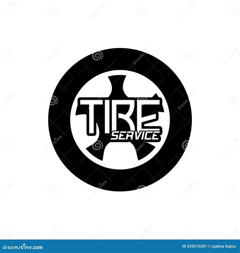 Tire Service Logo Design Isolated On White Background Stock Vector