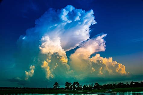 HD wallpaper: cumulonimbus, cumulus cloud, meteorology, thunderstorm, a ...