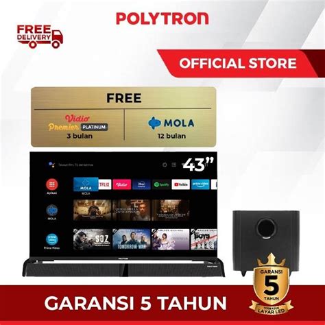 Polytron Smart Cinemax Soundbar Led Tv Inch Pld Bag Lazada