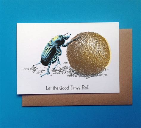 Beetle Insect Birthday Card Dung Beetle Wildlife Nature Etsy Uk