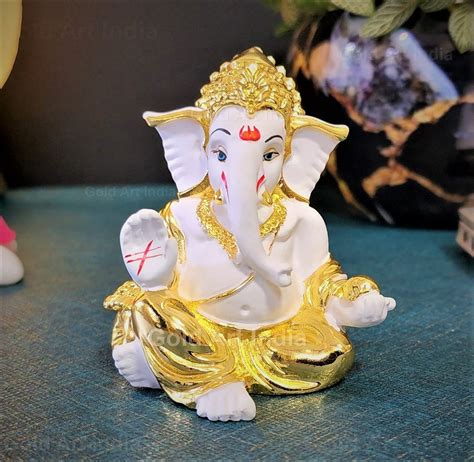 Buy Gold Art India Gold Plated Gaddi Ganesha For Car Dashboard Home