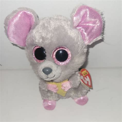 Ty Beanie Babie Boos 6 Squeaker The Mouse Pink Glitter Eyes 2015