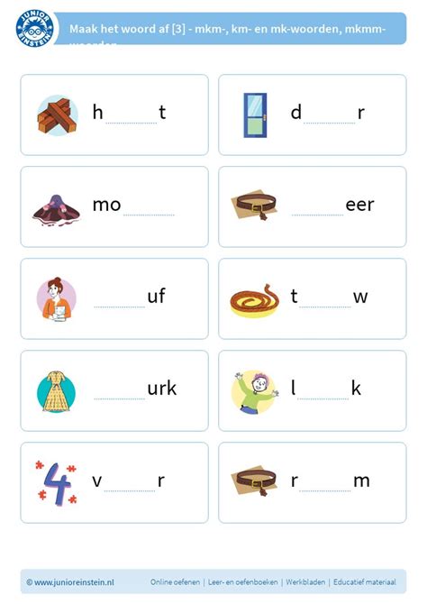 Maak Het Woord Af 3 Mkm Km En Mk Woorden Mkmm Woorden