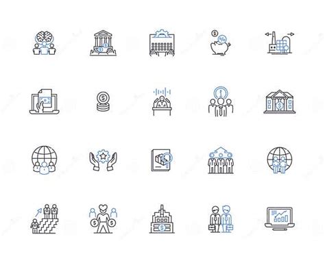 Global Business Outline Icons Collection International Commerce