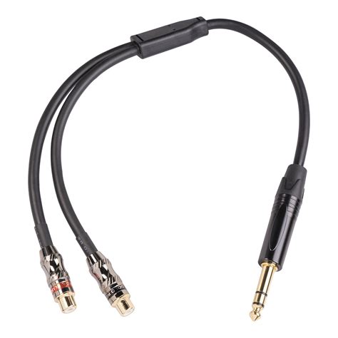 635mm 14 Inch Trs Stereo Jack Male To 2 Rca Female Plug Y Splitter Adapter Cable