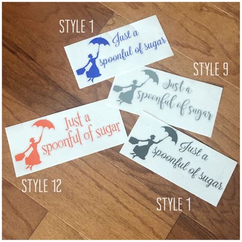 Mary Poppins Decal Just A Spoonful Of Sugar Vinyl Stand Etsy