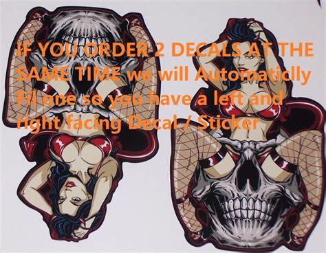 Hot Rod Pin Up In Skull Decal Sticker Great For Street Rod Etsy