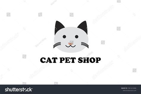 Cute Cat Pet Shop Logo Design Stock Vector Royalty Free 1961614366