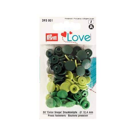 Boutons pression vert 12mm Prym Love Réf 393001