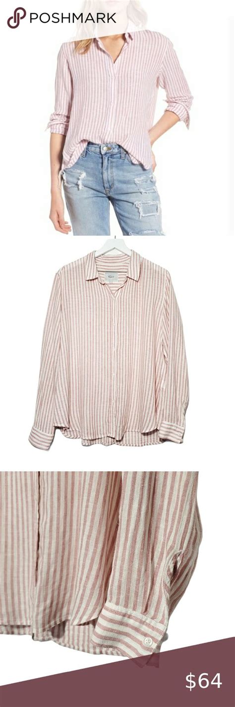 Rails Sydney Linen Blend Shirt In Florence Stripe Linen Blend Shirt