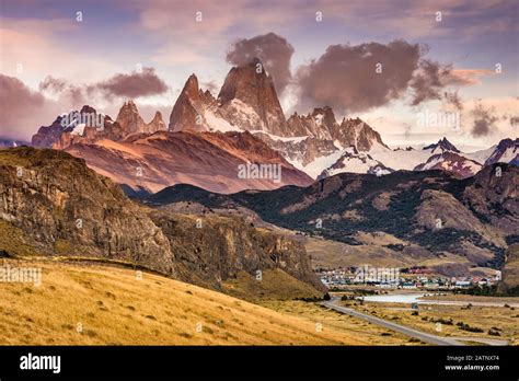 Cerro Fitz Roy Range At Sunrise Andes Mountains Los Glaciares