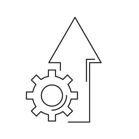 Premium Vector Gear Up Arrow Linear Icon Vector Illustration