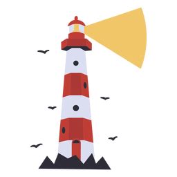 Simple Lighthouse With Light PNG & SVG Design For T-Shirts