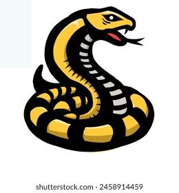 Illustration Gold Cobra Snake Logo Sticking Stock Illustration