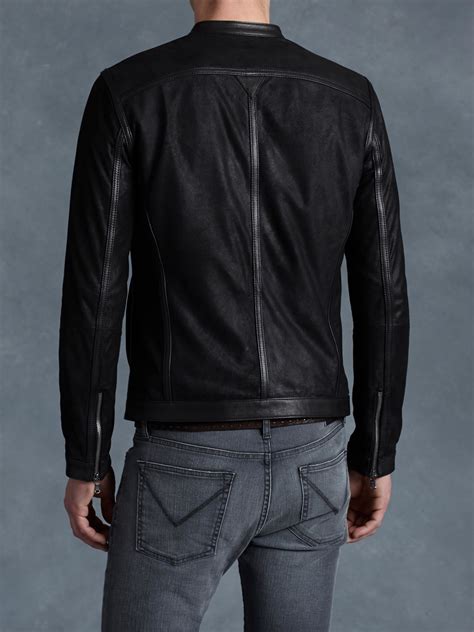 Lyst John Varvatos Leather Racer Jacket In Black For Men