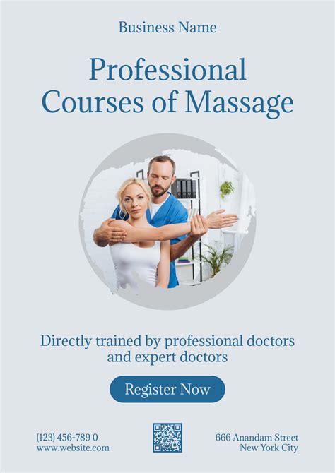 Professional Massage Courses Online Poster A2 Template Vistacreate