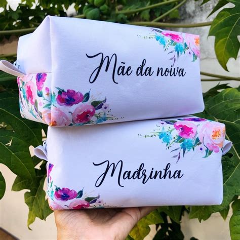 Necessaire Slim Personalizada C Nome Escolha Sua Cor Floral