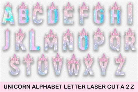 Unicorn Alphabet Letter Laser Cut A To Z Graphic By Creative Design