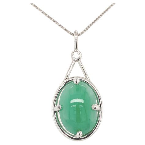 Platinum 955 Carat Gia Jadeite A Jade Pendant With Diamond And