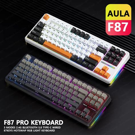 Aula F87 Pro Wireless Mechanical Keyboard 87 Keys Bluetooth 2 4g Wired