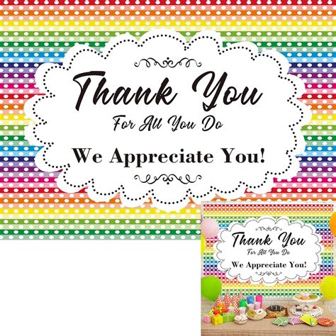 Amazon LIANNE 7x5ft Thank You For All You Do Colorful Stripe