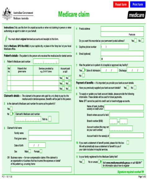 Medicare Claim Form Printable Tutore Master Of Documents