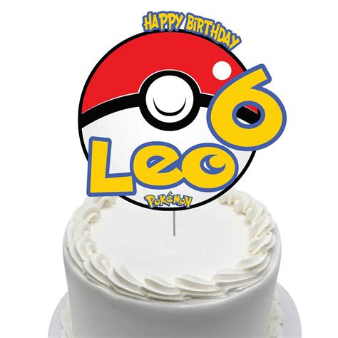 Poke Ball Pokemon Personalised Cake Topper Tic Tac Top