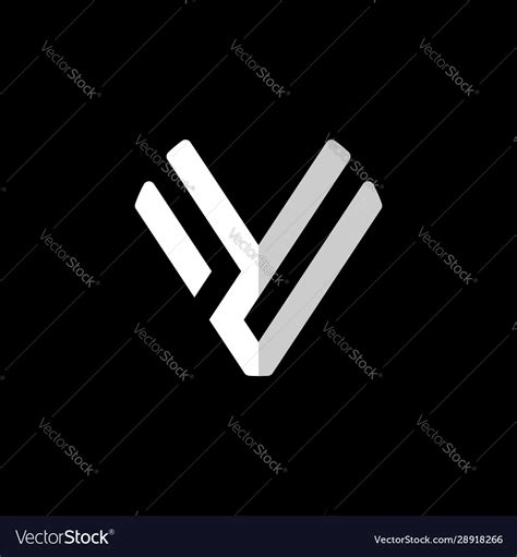 Initial Letter Yv Or Vy Logo Template Royalty Free Vector