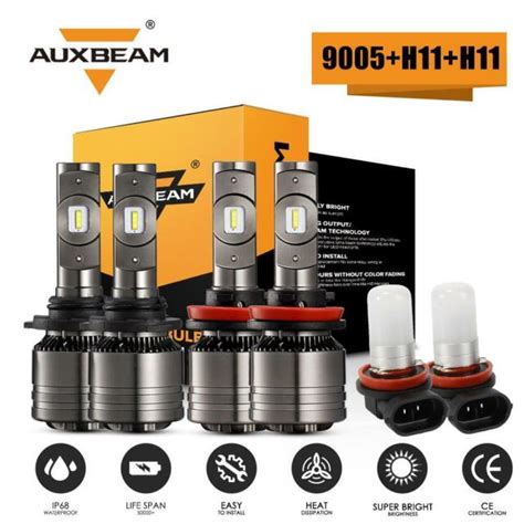 AUXBEAM H11 9005 H11 LED Headlight Conversion Kit High Low Beam Fog