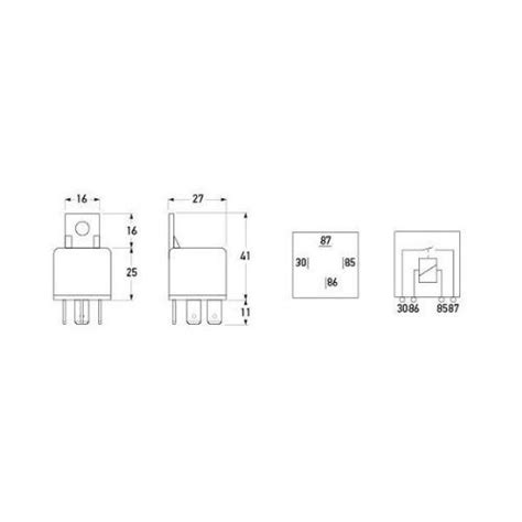 Hella Normally Open Mini Relay V Dc Pin Max Load A Nold