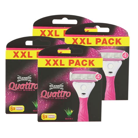 Wilkinson Sword Quattro For Women 4 X 6 Rasierklingen B