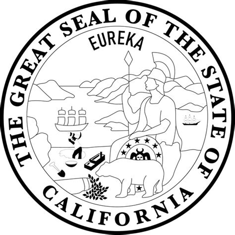 The Great Seal Of The State Of California Vector Line Art Fi Inspire