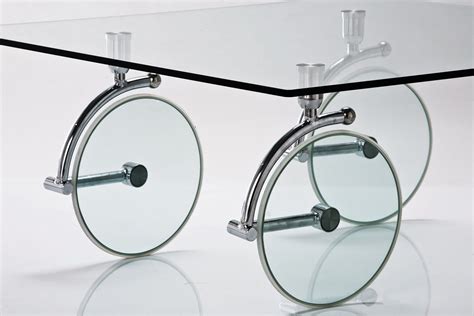 Rectangular glass coffee table with casters WHEELS by KARE-DESIGN