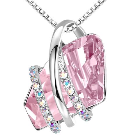 Buy Leafael Wish Stone Pendant Necklace With Light Rosaline Pink