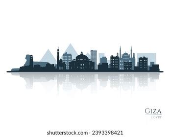 Kolkata Skyline Silhouette Reflection Landscape Kolkata Stock Vector