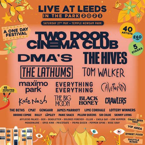 Live at Leeds 2023: Lineup, Set Times & More: Tom Walker, Two Door ...