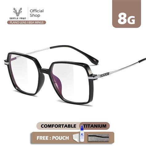 Jual Gentle Fawn Frame Kacamata Titanium Bentuk Kotak Oversize Lensa