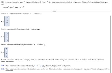 Solved If B Is The Standard Basis Of The Space P Of Chegg