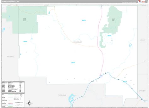 Humboldt County, NV Zip Code Map - Premium