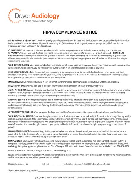 Fillable Online HIPPA COMPLIANCE NOTICE Fax Email Print PdfFiller