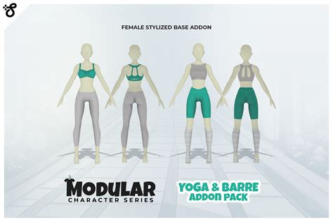 Modular Addon Stylized Female Yoga Barre D Humanoids Unity